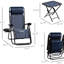 Chaise Zero Gravity de couleur bleue - inclinable et pliable avec porte-gobelets, coussins et table d'appoint pour la piscine extérieure, la cour, la pelouse et la plage