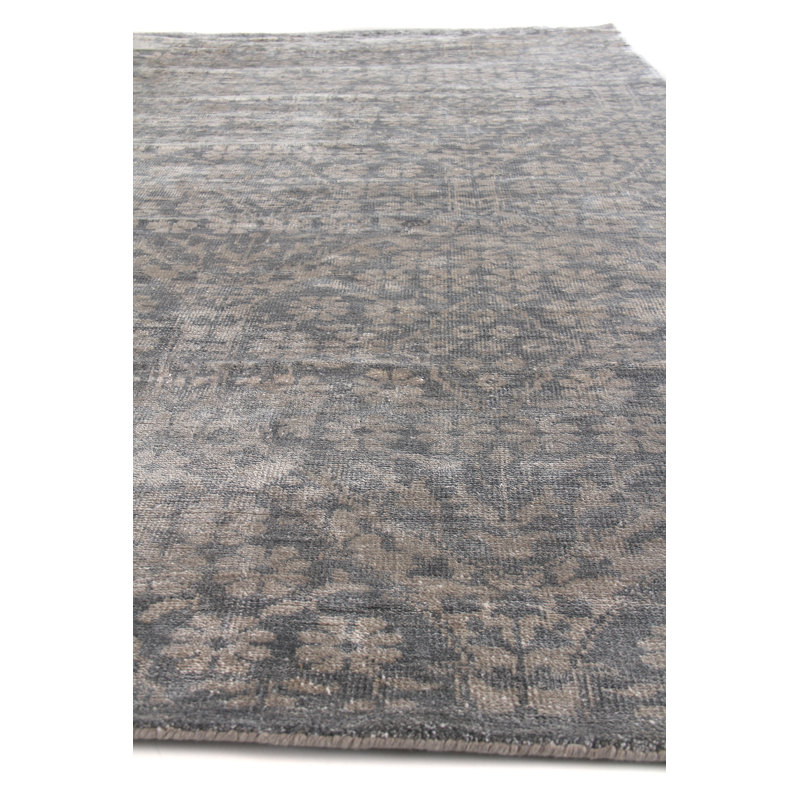 Antique Weave Ikat Area Rug in Gray, Rectangle 9' x 12'