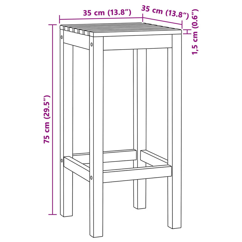 Outdoor Stool, 75cm, 4
