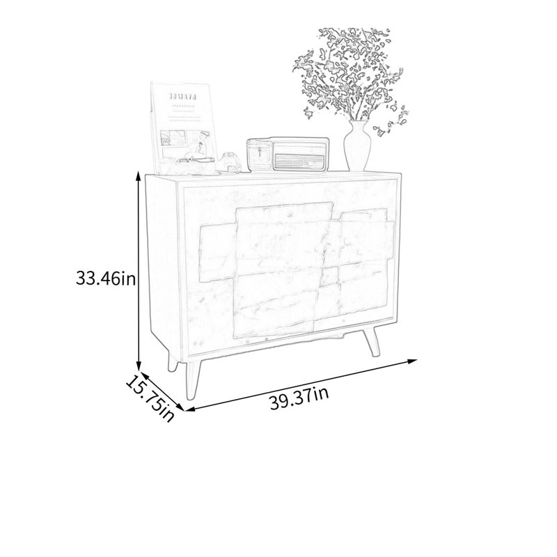 Armoire décorative simple en pin élégant