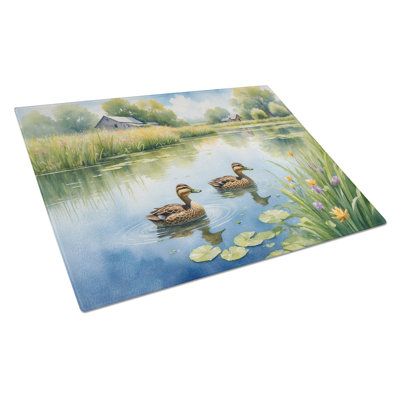 Mother Duck Glass Cutting Board