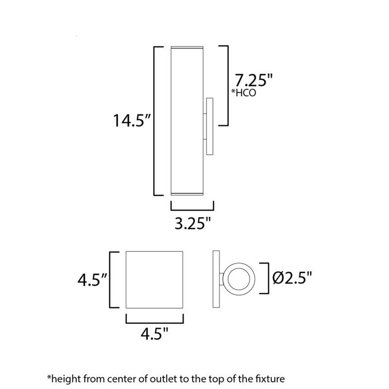 Loziena Aluminum LED Wall Light, 14.5" H x 2.5" W x 3.25" D