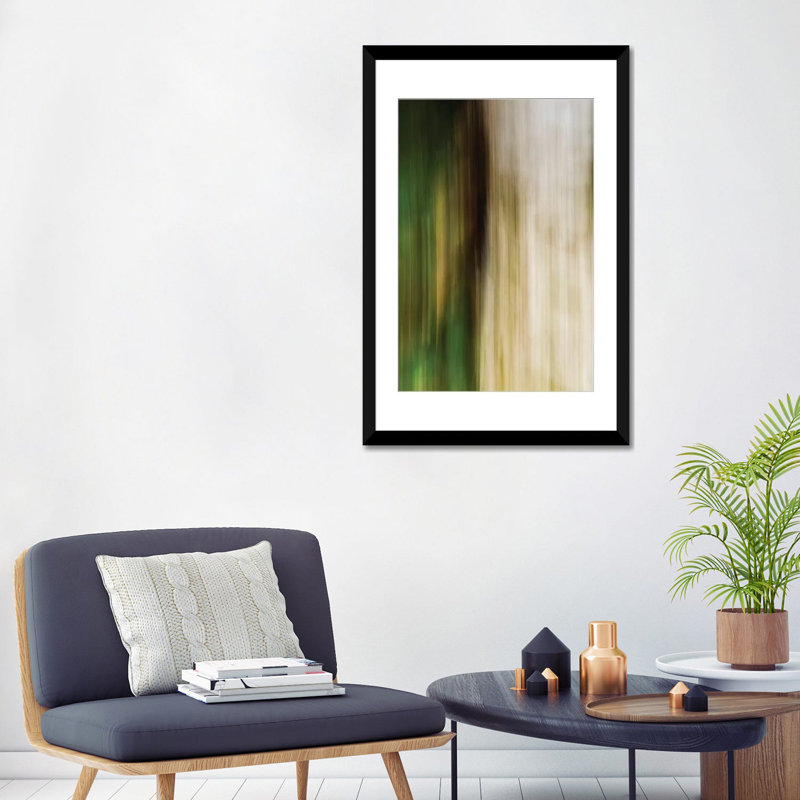 «Leaves and Stone», impression sur toile, H 26 po x l 18 po x P 1,5 po, Papier d'art encadré noir, Blanc