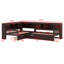 Lit plateforme en L avec lit gigogne, tiroirs de rangement et tablettes-1194377061