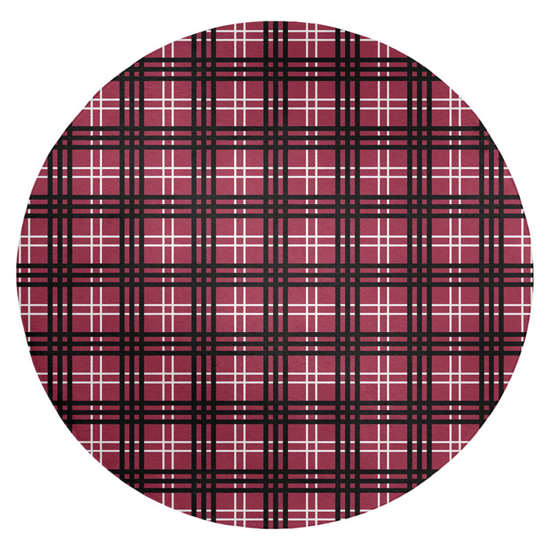 Tapis rouge à carreaux, Rond 5 pi