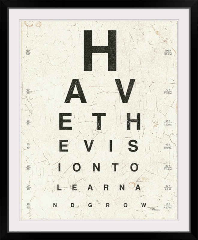 'Eye Chart II Textual Art, 20" H x 16" W x 1.5" D, Canvas