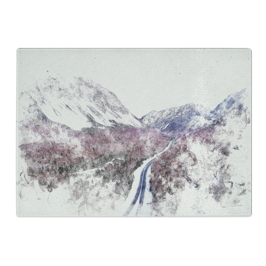 Tempered Glass the Mountains of New Hampshire Watercolour Chopping Board