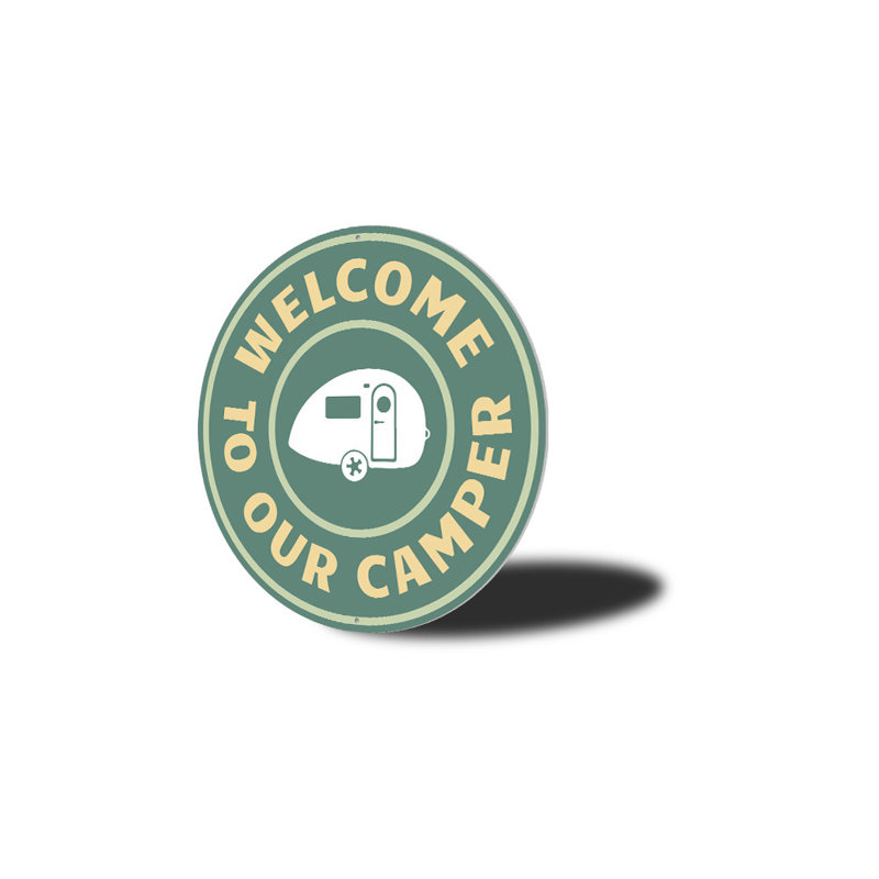 Enseigne de camping en aluminium, H 12 po x l 12 po x P 0,04 po