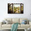 Ensemble de 1 tableau sur toile avec vue sur le jardin-130576947-130576951