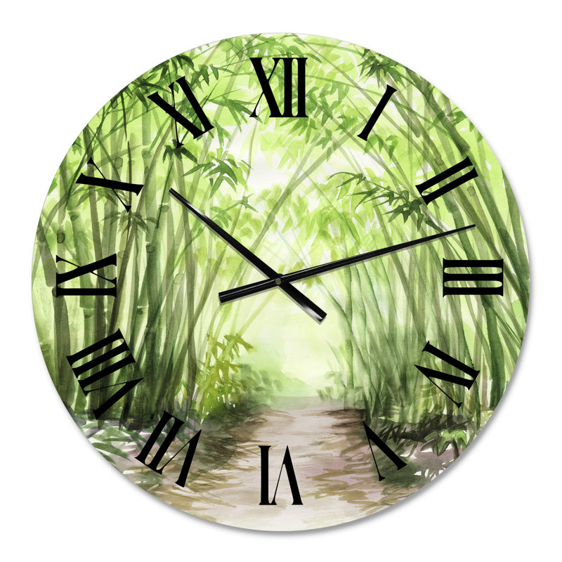 Little Road Bamboo Forest - Horloge murale traditionnelle, Moyenne