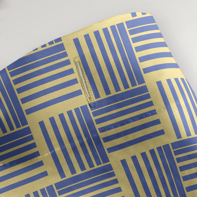 Rideau de douche simple basketweave rayures classic, Jaune / Bleu