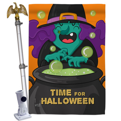 Double Sided 40'' H x 28'' W Polyester Halloween Flag Set