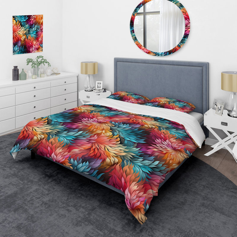 Ensemble de housse de couette Dynamic Colorful Abstract Spiral, Housse de couette pour très grand lit et 2 très