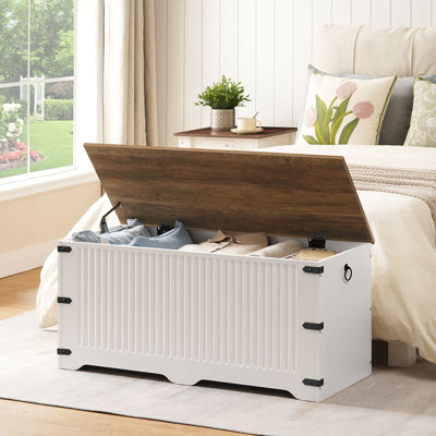 9.3'' W Storage Bench With Flip Top Blanket Chest