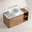 Meuble-lavabo mural 42 po avec lavabo d'art en céramique et 1 tablette de rangement, 2 portes à fermeture douce, emballage KD, contreplaqué