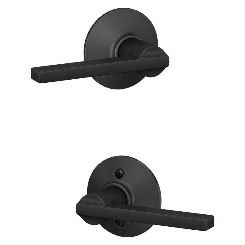 Latitude Lever Hall and Closet Lock, Matte Black