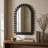 Wood Ball Framed Arched Wall Mirror-574951417-574951414