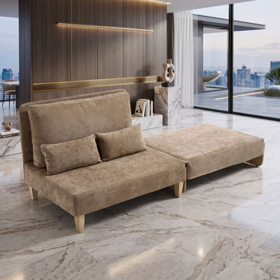 Convertible Sleeper Chaise Lounge with Pillows