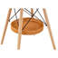 Table de salle à manger circulaire de 31,5 pouces de diamètre, plateau en panneau de fibres à densité moyenne noir, pieds en bois massif, avec structure de panier de rangement suspendue. Une table basse décontractée pouvant accueillir de 2 à 4 personnes.-253913172