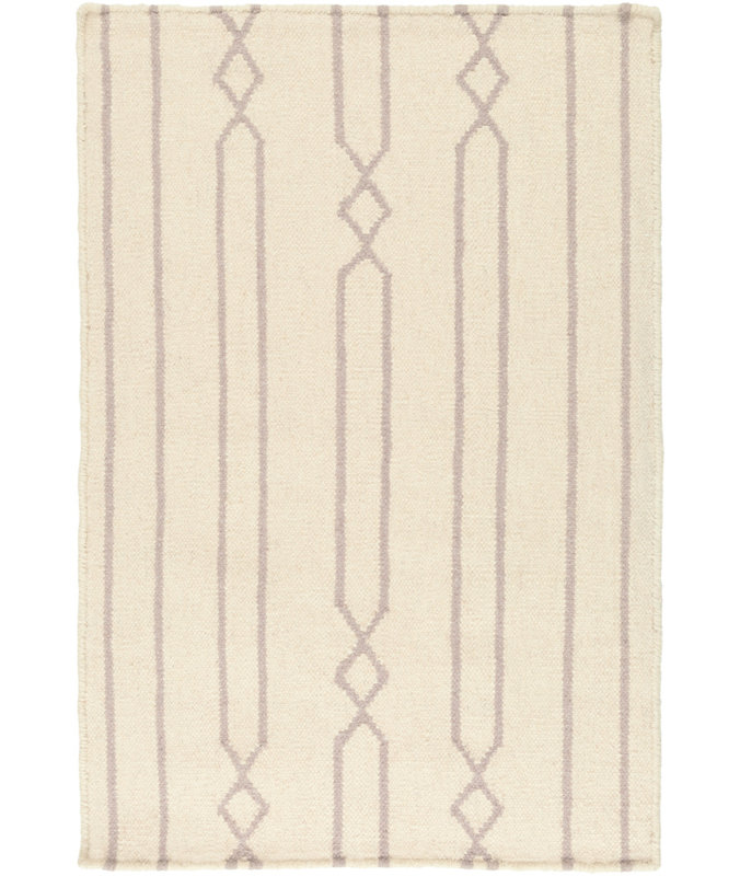 Tapis zone beige en laine handwoven Reegan, Rectangle 2 pi x 3 pi