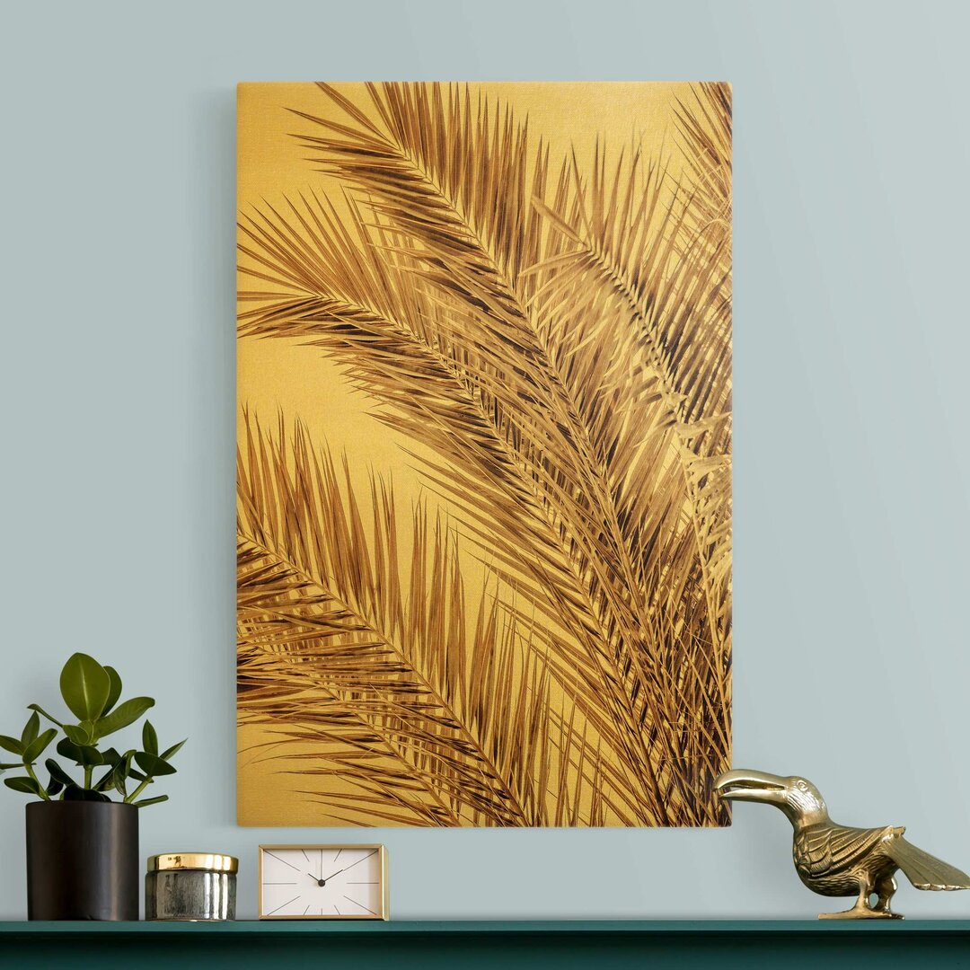 Leinwandbild Bronze - Coloured Palm Fronds