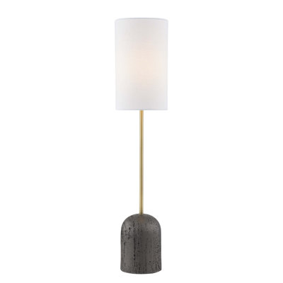 Charles 28.5" Buffet Lamp with Fabric Shade, Charcoal