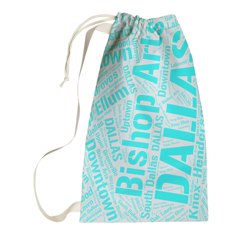Laundry Hamper with Handles, Cyan, Large (36" H x 28" W x 1.5" D), Atlanta