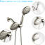 Pomme de douche à pluie simple à 6 fonctions Classic avec douchette et douchette - Fixation murale, modes de jet (pluie électrique, massage pulsé, brouillard électrique, économie d'eau), corrosion, trous en nickel brossé, tous