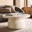 Table basse ronde en faux travertin l 31,5 po Watterson Andolise-1527394392