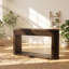 Table console ovale TREXM en bois d'hévéa cannelé, 53 po L x 14 po P x 30 po H, avec 2 tiroirs