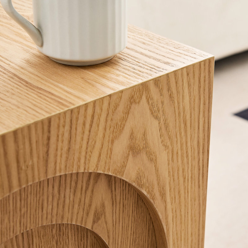 Table basse carrée de 15,99 po, table d'appoint pour chambre à coucher et salon, Naturel