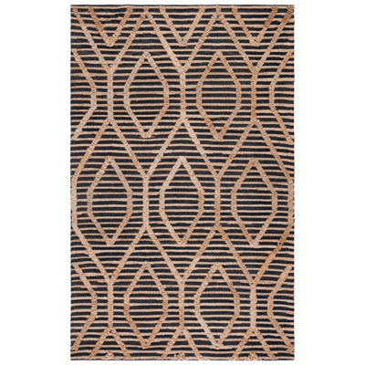 Tapis géométrique en jute et coton
