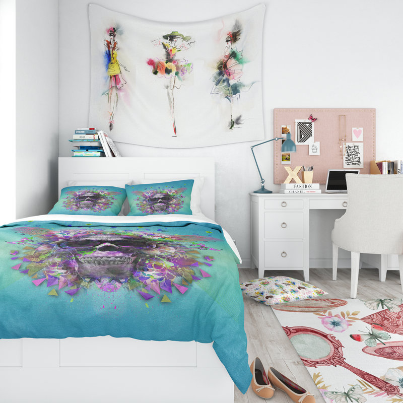 Ensemble de housse de couette modern adolescent, Housse de couette très grand + 2 taies décoratives