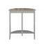 Console gris et chêne - style demi-lune avec tablette de rangement au look élégant