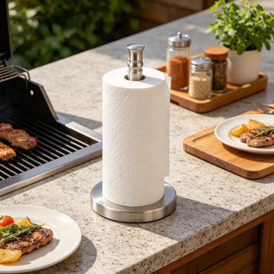Porte-essuie-tout en nickel brossé lesté pour comptoir de cuisine