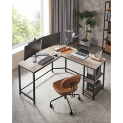 L Shaped Desk. Two Piece Desk. Desk With Privacy Wall. Industrial