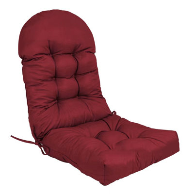 Coussin de chaise de patio imperméable avec dossier haut et 2 attaches