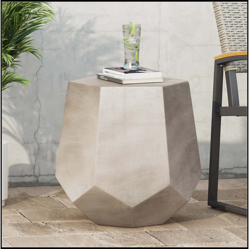 Table d'appoint d'extérieur, gris clair