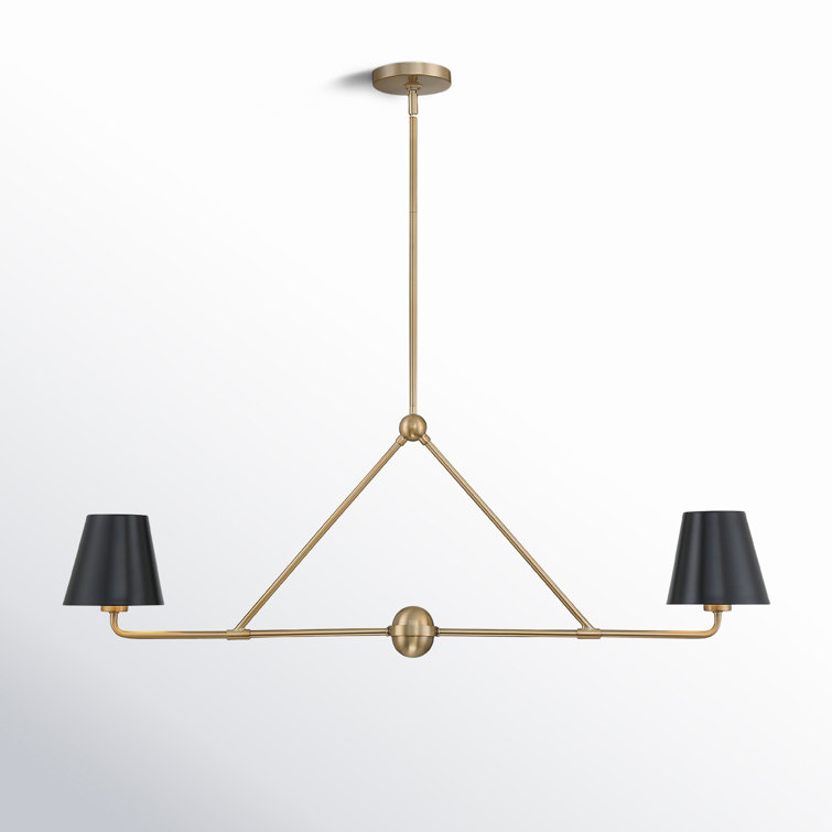 Kinston 2 Light Metal Dimmable Linear Chandelier