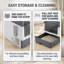 Cat Litter Box with Lid, Large Covered Cat Litter Tray with Top Entry
