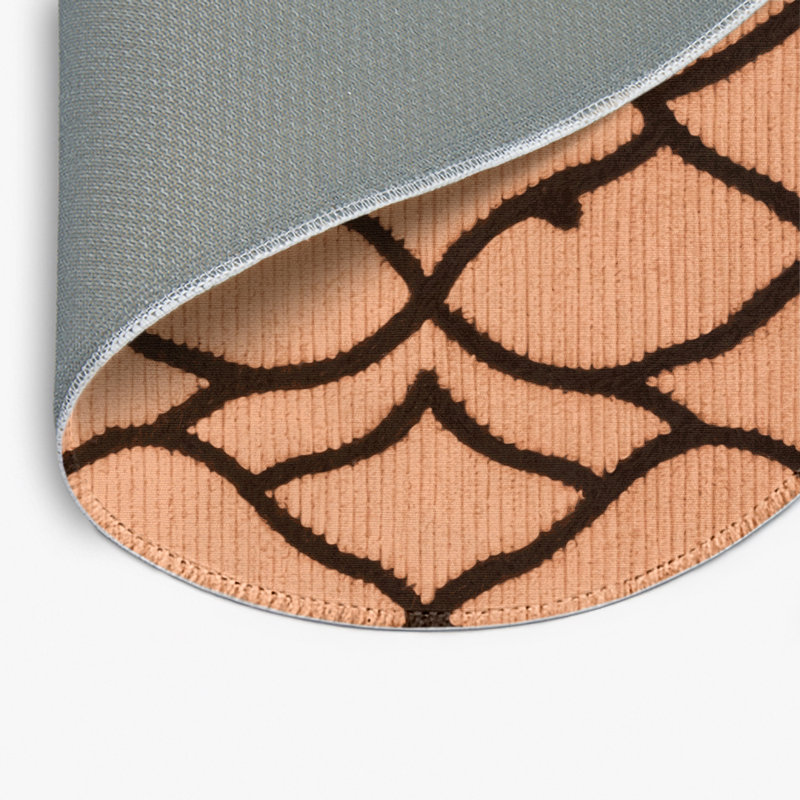Tapis orange intérieur et extérieur Trellis, Rond 5 pi