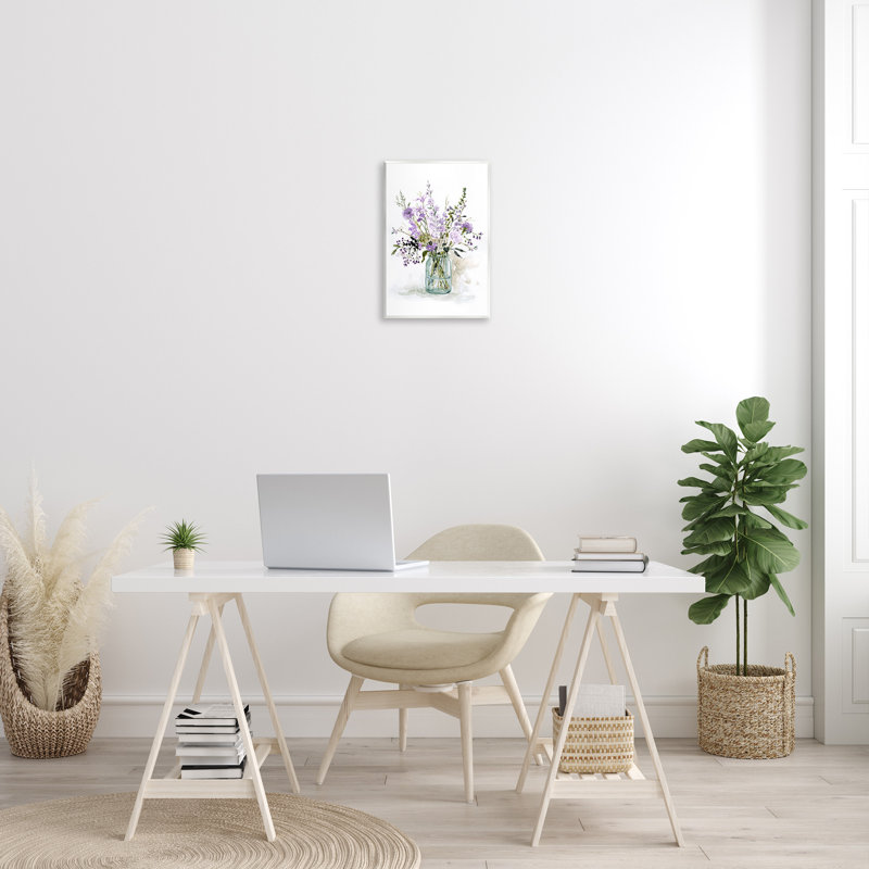 Mixed Purple Botanicals Wood Wall Art Print