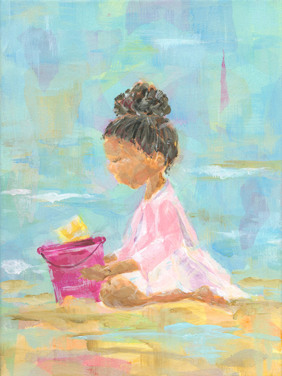 Art sur toile summertime fille McManus, H 24 po x L 18 po x l 1,25 po