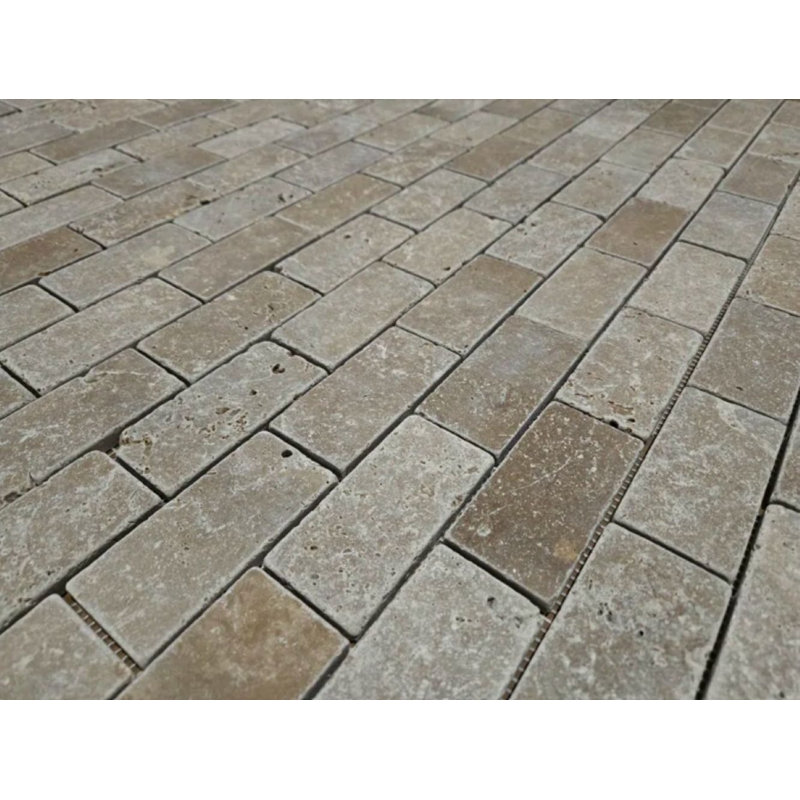 2" x 4" Nattural Stone Mosaic Subway Wall & Floor Tile, Brown