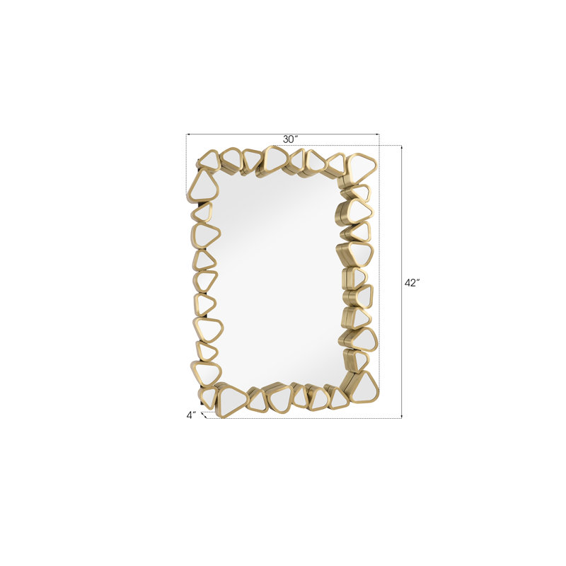 Gold Rectangular Wood Contemporary Accent Mirror