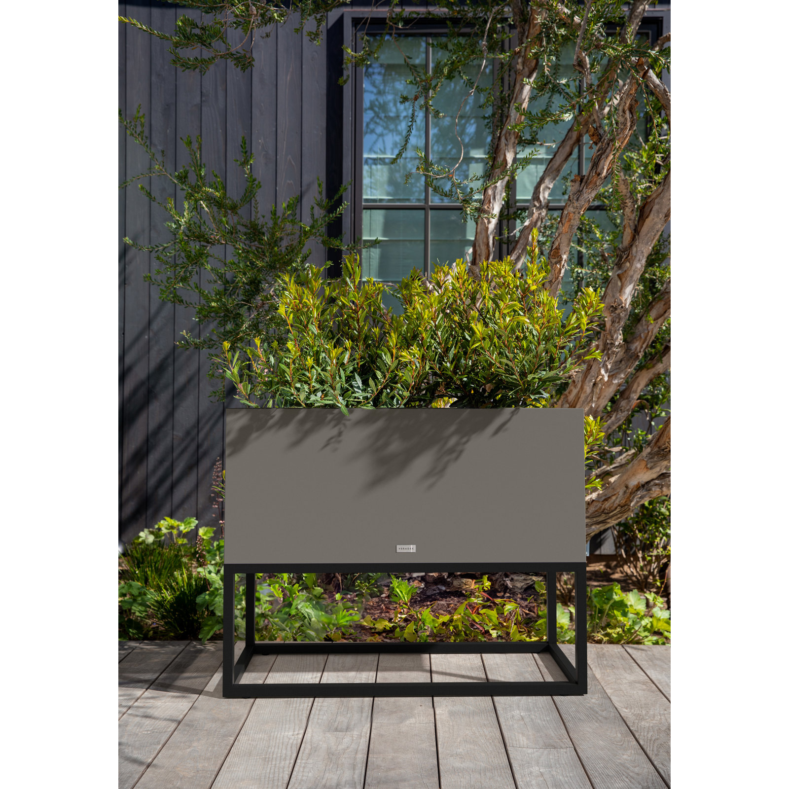 Block Series Elevated Planter, Gray, 30" H x 15" W x 38" D