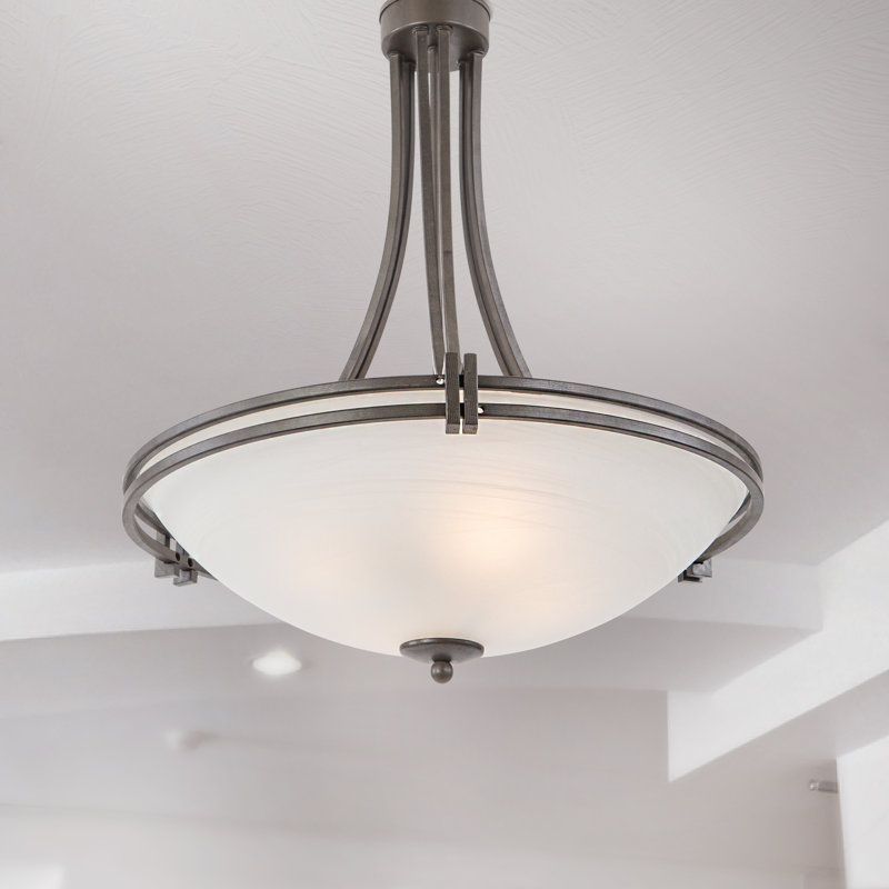 Luminaire suspendu simple Joye, Marron foncé, H 21,18 po x l 21,5 po x P 21,5 po