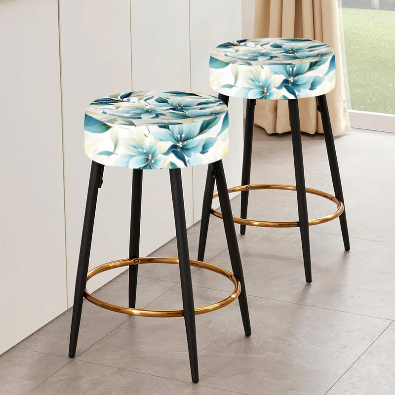 Oceanic Canvas Tropical Pattern - Tropical Bar Stools Set Of 2
