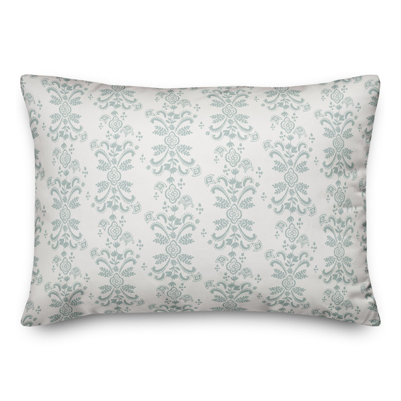 Floral Rectangular Lumbar Cushion, Blue
