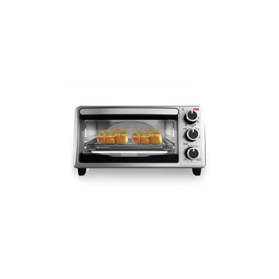 BLACK+DECKER 4-Slice, Stainless Steel Toaster Oven with EvenToast Technology and 30-Minute Timer